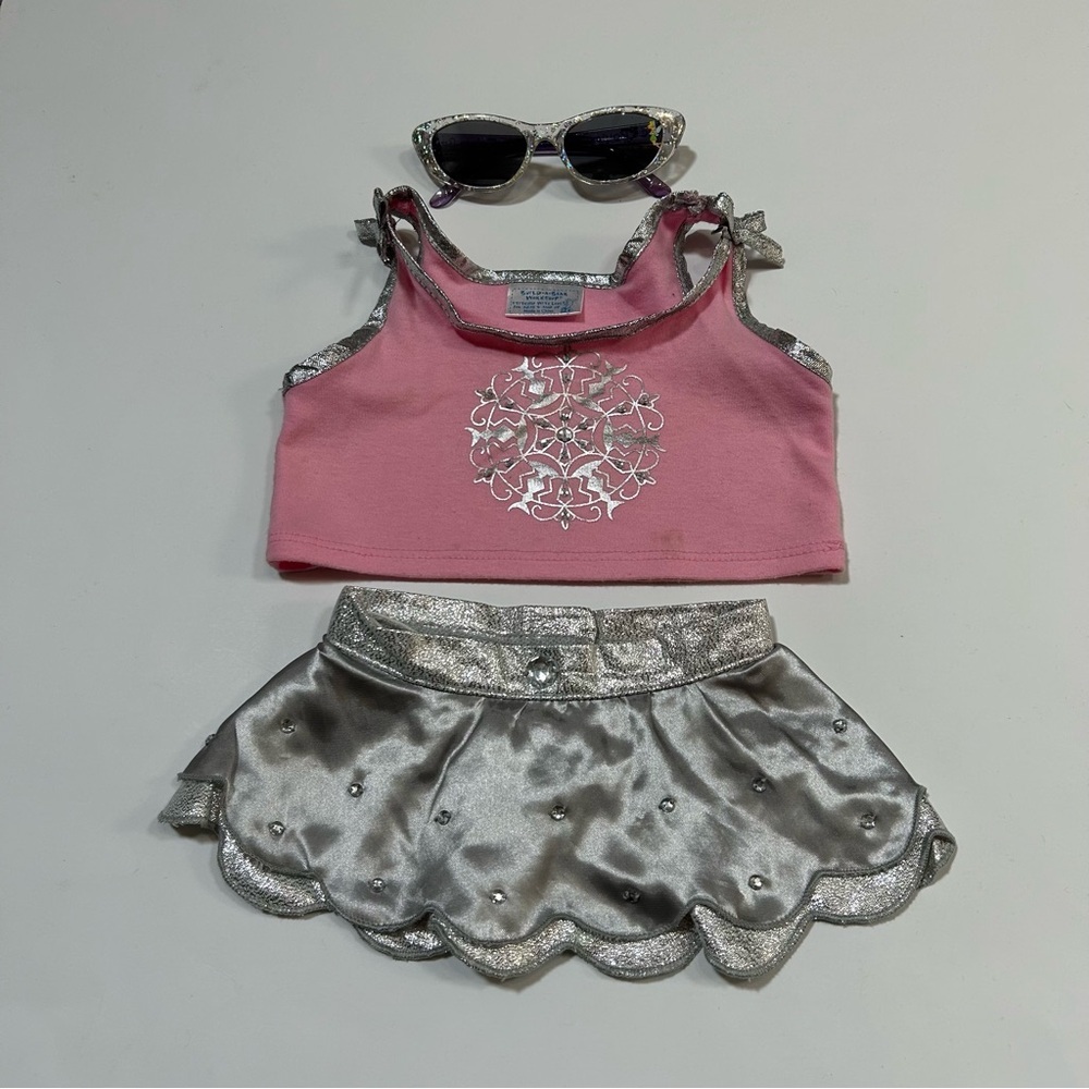 Build-A-Bear Workshop Metallic Skirt and Tank Top Set